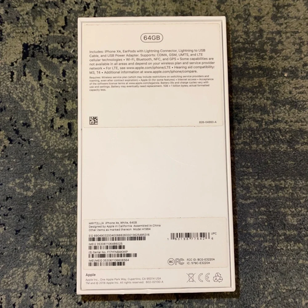 2/$10 Empty iPhone XR Box